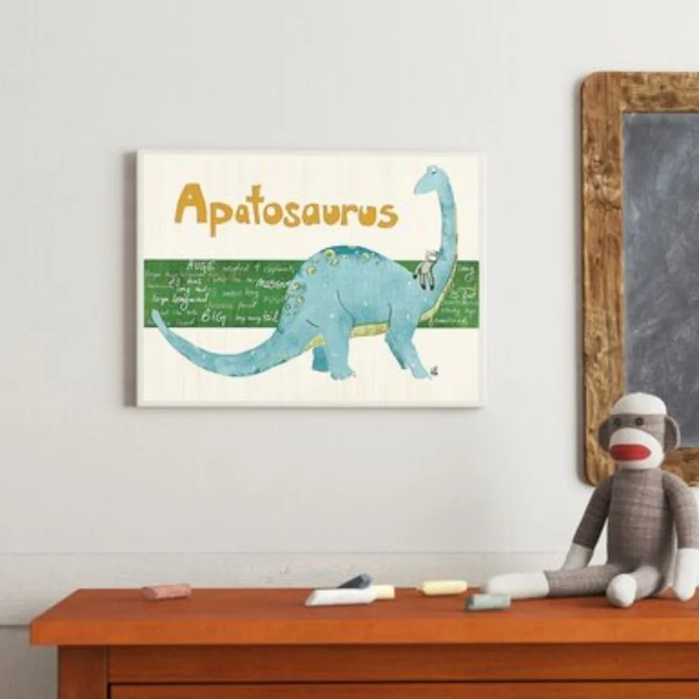 Stupell Industries Kids Room Art Stegosaurus Dinosaurs Wall Plaques Set Of 2